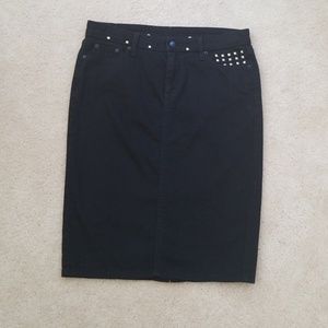 Denim grommet skirt